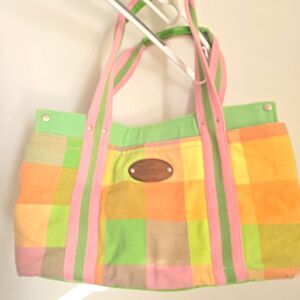 Tommy Hilfiger Green and Orange Tote Bag